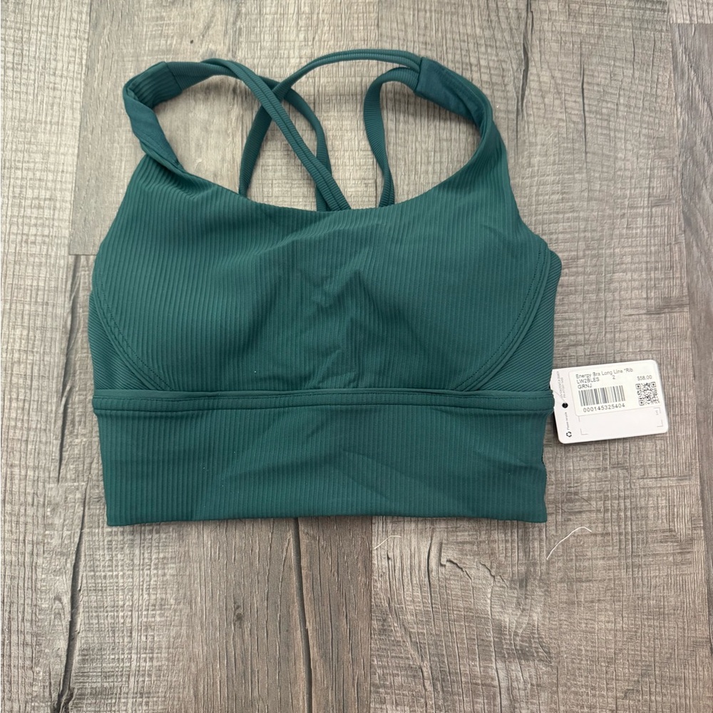 Lululemon Green Ribbed Sports Bra